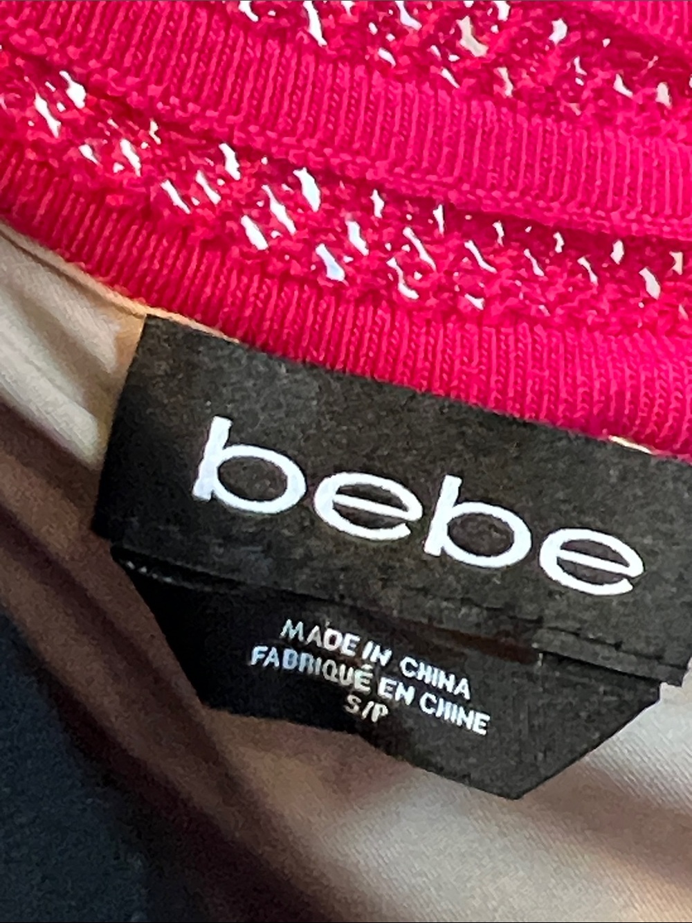 bebe Maeve Mesh Striped Bodycon Dress Pink Fuchsia Size Small - Picture 2 of 11